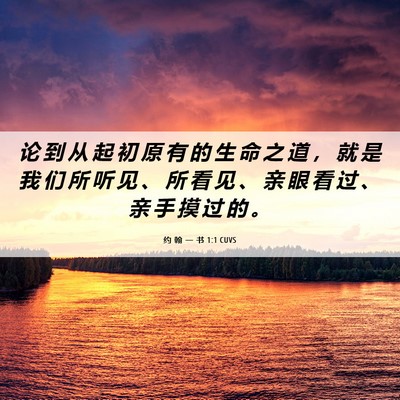 Picture 06 - 约 翰 一 书 1:1 CUVS - 论 到 从 起 初 原 有 的 生 命 之 道 - Bible Verse Picture
