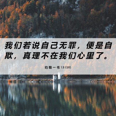 Picture 06 - 约 翰 一 书 1:8 CUVS - 我 们 若 说 自 己 无 罪 ， 便 是 自 - Bible Verse Picture
