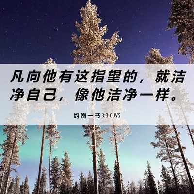 Picture 06 - 约 翰 一 书 3:3 CUVS - 凡 向 他 有 这 指 望 的 ， 就 洁 净 - Bible Verse Picture