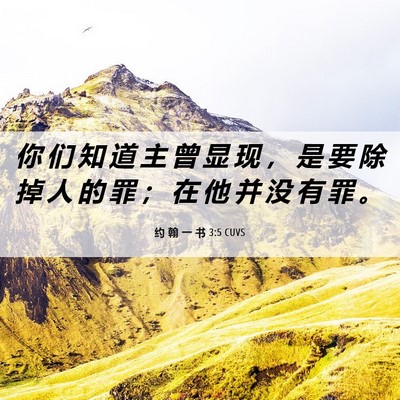 Picture 06 - 约 翰 一 书 3:5 CUVS - 你 们 知 道 主 曾 显 现 ， 是 要 除 - Bible Verse Picture