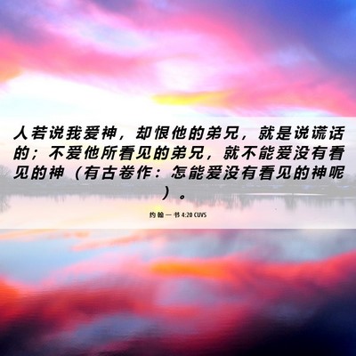Picture 06 - 约 翰 一 书 4:20 CUVS - 人 若 说 我 爱 神 ， 却 恨 他 的 弟 - Bible Verse Picture