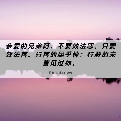 Picture 06 - 约 翰 三 书 1:11 CUVS - 亲 爱 的 兄 弟 阿 ， 不 要 效 法 恶 - Bible Verse Picture