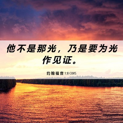Picture 06 - 约 翰 福 音 1:8 CUVS - 他 不 是 那 光 ， 乃 是 要 为 光 作 - Bible Verse Picture
