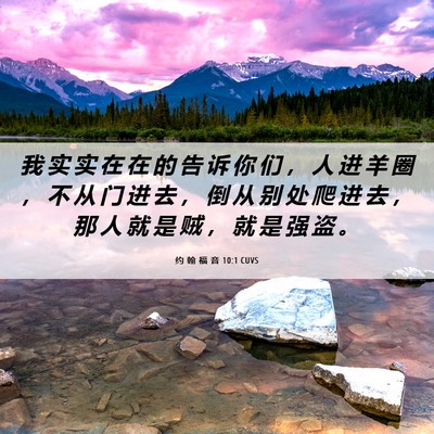 Picture 06 - 约 翰 福 音 10:1 CUVS - 我 实 实 在 在 的 告 诉 你 们 ， 人 - Bible Verse Picture