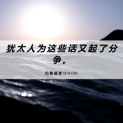 Picture 06 - 约 翰 福 音 10:19 CUVS - 犹 太 人 为 这 些 话 又 起 了 分 争 - Bible Verse Picture
