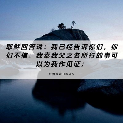 Picture 06 - 约 翰 福 音 10:25 CUVS - 耶 稣 回 答 说 ： 我 已 经 告 诉 你 - Bible Verse Picture