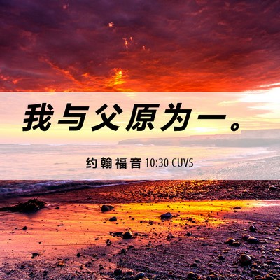 Picture 06 - 约 翰 福 音 10:30 CUVS - 我 与 父 原 为 一 - Bible Verse Picture