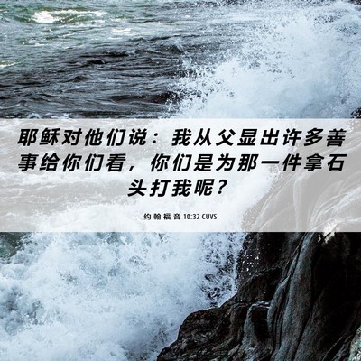 Picture 06 - 约 翰 福 音 10:32 CUVS - 耶 稣 对 他 们 说 ： 我 从 父 显 出 - Bible Verse Picture