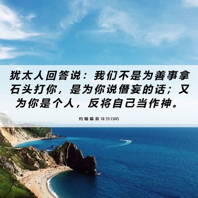 Picture 06 - 约 翰 福 音 10:33 CUVS - 犹 太 人 回 答 说 ： 我 们 不 是 为 - Bible Verse Picture