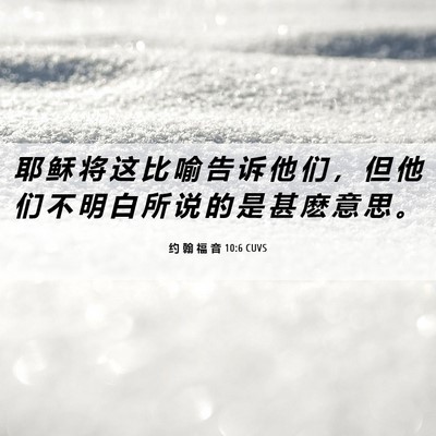 Picture 06 - 约 翰 福 音 10:6 CUVS - 耶 稣 将 这 比 喻 告 诉 他 们 ， 但 - Bible Verse Picture