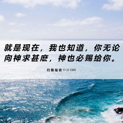 Picture 06 - 约 翰 福 音 11:22 CUVS - 就 是 现 在 ， 我 也 知 道 ， 你 无 - Bible Verse Picture