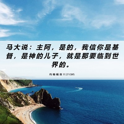 Picture 06 - 约 翰 福 音 11:27 CUVS - 马 大 说 ： 主 阿 ， 是 的 ， 我 信 - Bible Verse Picture