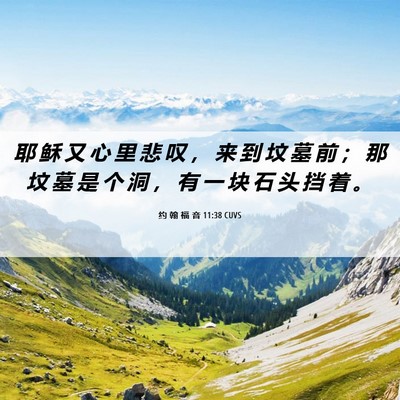 Picture 06 - 约 翰 福 音 11:38 CUVS - 耶 稣 又 心 里 悲 叹 ， 来 到 坟 墓 - Bible Verse Picture