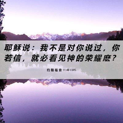 Picture 06 - 约 翰 福 音 11:40 CUVS - 耶 稣 说 ： 我 不 是 对 你 说 过 ， - Bible Verse Picture