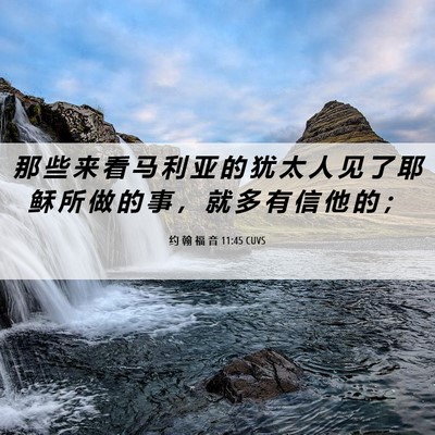 Picture 06 - 约 翰 福 音 11:45 CUVS - 那 些 来 看 马 利 亚 的 犹 太 人 见 - Bible Verse Picture