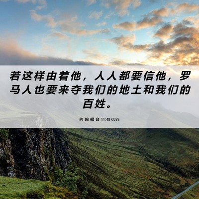 Picture 06 - 约 翰 福 音 11:48 CUVS - 若 这 样 由 着 他 ， 人 人 都 要 信 - Bible Verse Picture