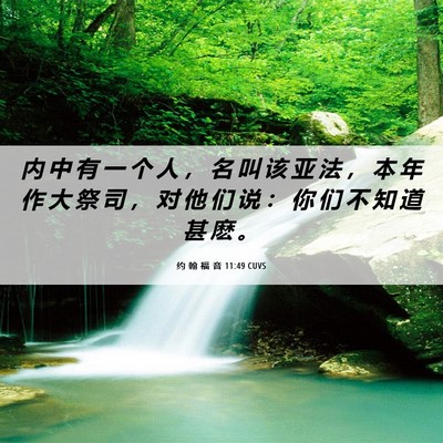 Picture 06 - 约 翰 福 音 11:49 CUVS - 内 中 有 一 个 人 ， 名 叫 该 亚 法 - Bible Verse Picture