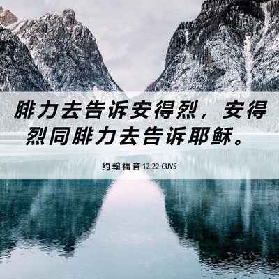 Picture 06 - 约 翰 福 音 12:22 CUVS - 腓 力 去 告 诉 安 得 烈 ， 安 得 烈 - Bible Verse Picture