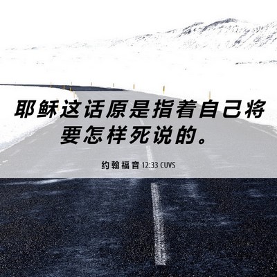 Picture 06 - 约 翰 福 音 12:33 CUVS - 耶 稣 这 话 原 是 指 着 自 己 将 要 - Bible Verse Picture