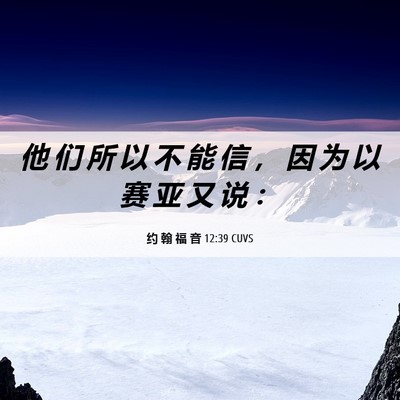 Picture 06 - 约 翰 福 音 12:39 CUVS - 他 们 所 以 不 能 信 ， 因 为 以 赛 - Bible Verse Picture