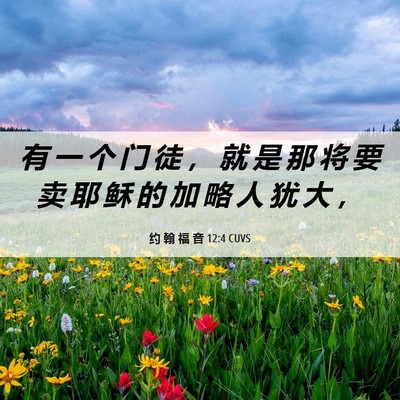Picture 06 - 约 翰 福 音 12:4 CUVS - 有 一 个 门 徒 ， 就 是 那 将 要 卖 - Bible Verse Picture