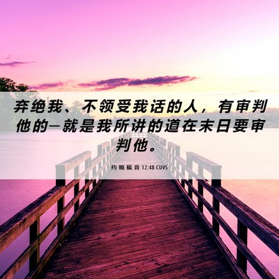 Picture 06 - 约 翰 福 音 12:48 CUVS - 弃 绝 我 、 不 领 受 我 话 的 人 ， - Bible Verse Picture