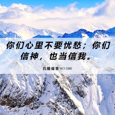 Picture 06 - 约 翰 福 音 14:1 CUVS - 你 们 心 里 不 要 忧 愁 ； 你 们 信 - Bible Verse Picture