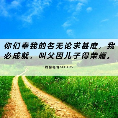 Picture 06 - 约 翰 福 音 14:13 CUVS - 你 们 奉 我 的 名 无 论 求 甚 麽 ， - Bible Verse Picture
