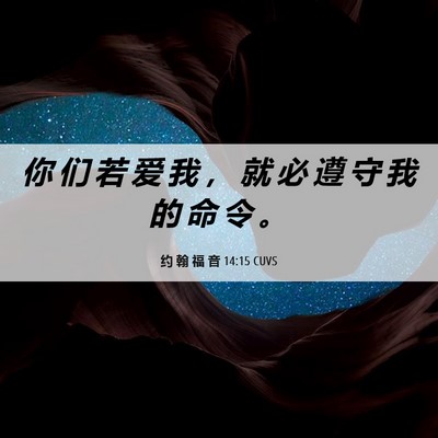 Picture 06 - 约 翰 福 音 14:15 CUVS - 你 们 若 爱 我 ， 就 必 遵 守 我 的 - Bible Verse Picture