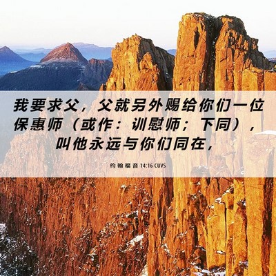 Picture 06 - 约 翰 福 音 14:16 CUVS - 我 要 求 父 ， 父 就 另 外 赐 给 你 - Bible Verse Picture