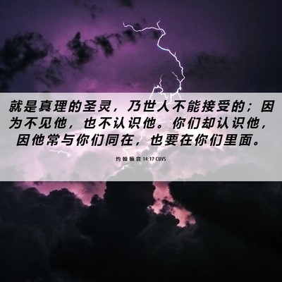 Picture 06 - 约 翰 福 音 14:17 CUVS - 就 是 真 理 的 圣 灵 ， 乃 世 人 不 - Bible Verse Picture