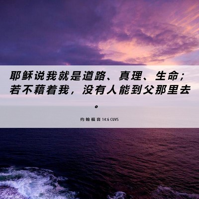 Picture 06 - 约 翰 福 音 14:6 CUVS - 耶 稣 说 我 就 是 道 路 、 真 理 、 - Bible Verse Picture