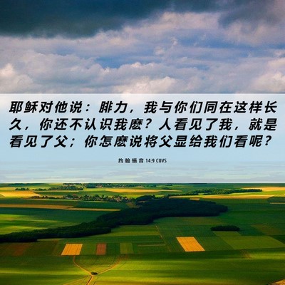 Picture 06 - 约 翰 福 音 14:9 CUVS - 耶 稣 对 他 说 ： 腓 力 ， 我 与 你 - Bible Verse Picture