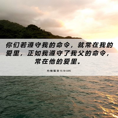 Picture 06 - 约 翰 福 音 15:10 CUVS - 你 们 若 遵 守 我 的 命 令 ， 就 常 - Bible Verse Picture