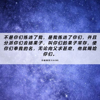 Picture 06 - 约 翰 福 音 15:16 CUVS - 不 是 你 们 拣 选 了 我 ， 是 我 拣 - Bible Verse Picture