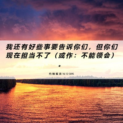 Picture 06 - 约 翰 福 音 16:12 CUVS - 我 还 有 好 些 事 要 告 诉 你 们 ， - Bible Verse Picture