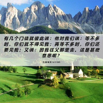 Picture 06 - 约 翰 福 音 16:17 CUVS - 有 几 个 门 徒 就 彼 此 说 ： 他 对 - Bible Verse Picture