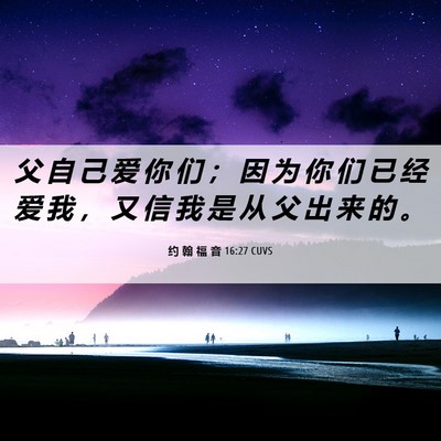 Picture 06 - 约 翰 福 音 16:27 CUVS - 父 自 己 爱 你 们 ； 因 为 你 们 已 - Bible Verse Picture