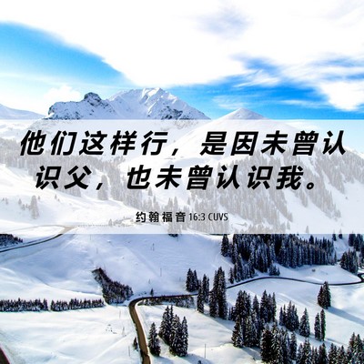 Picture 06 - 约 翰 福 音 16:3 CUVS - 他 们 这 样 行 ， 是 因 未 曾 认 识 - Bible Verse Picture