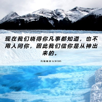 Picture 06 - 约 翰 福 音 16:30 CUVS - 现 在 我 们 晓 得 你 凡 事 都 知 道 - Bible Verse Picture
