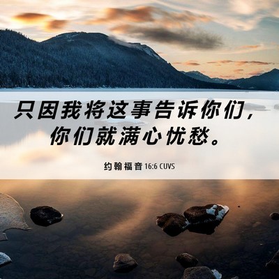 Picture 06 - 约 翰 福 音 16:6 CUVS - 只 因 我 将 这 事 告 诉 你 们 ， 你 - Bible Verse Picture
