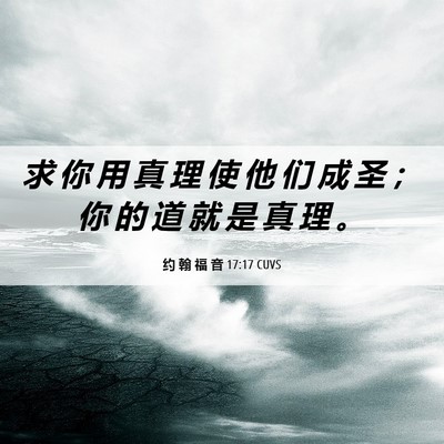 Picture 06 - 约 翰 福 音 17:17 CUVS - 求 你 用 真 理 使 他 们 成 圣 ； 你 - Bible Verse Picture