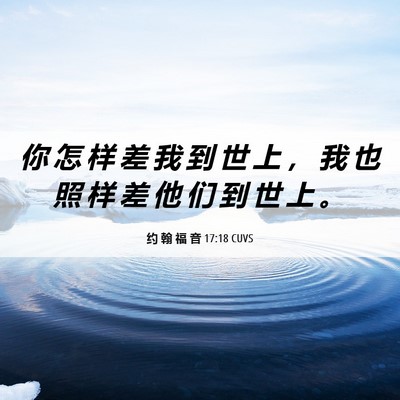 Picture 06 - 约 翰 福 音 17:18 CUVS - 你 怎 样 差 我 到 世 上 ， 我 也 照 - Bible Verse Picture