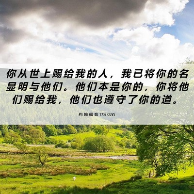 Picture 06 - 约 翰 福 音 17:6 CUVS - 你 从 世 上 赐 给 我 的 人 ， 我 已 - Bible Verse Picture