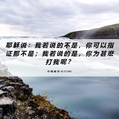 Picture 06 - 约 翰 福 音 18:23 CUVS - 耶 稣 说 ： 我 若 说 的 不 是 ， 你 - Bible Verse Picture