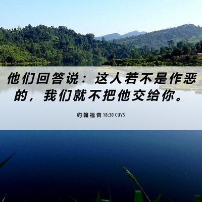 Picture 06 - 约 翰 福 音 18:30 CUVS - 他 们 回 答 说 ： 这 人 若 不 是 作 - Bible Verse Picture