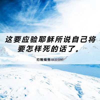 Picture 06 - 约 翰 福 音 18:32 CUVS - 这 要 应 验 耶 稣 所 说 自 己 将 要 - Bible Verse Picture