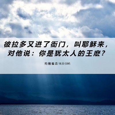 Picture 06 - 约 翰 福 音 18:33 CUVS - 彼 拉 多 又 进 了 衙 门 ， 叫 耶 稣 - Bible Verse Picture