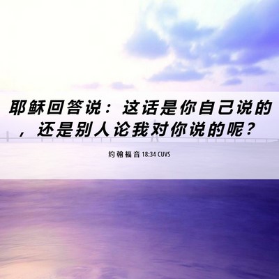 Picture 06 - 约 翰 福 音 18:34 CUVS - 耶 稣 回 答 说 ： 这 话 是 你 自 己 - Bible Verse Picture