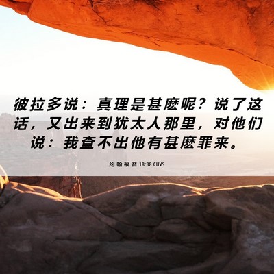 Picture 06 - 约 翰 福 音 18:38 CUVS - 彼 拉 多 说 ： 真 理 是 甚 麽 呢 ？ - Bible Verse Picture